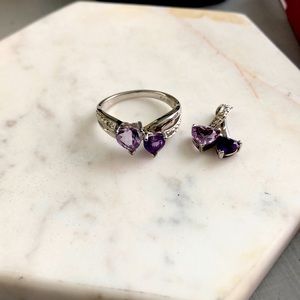 Matching amethyst ring and pendant